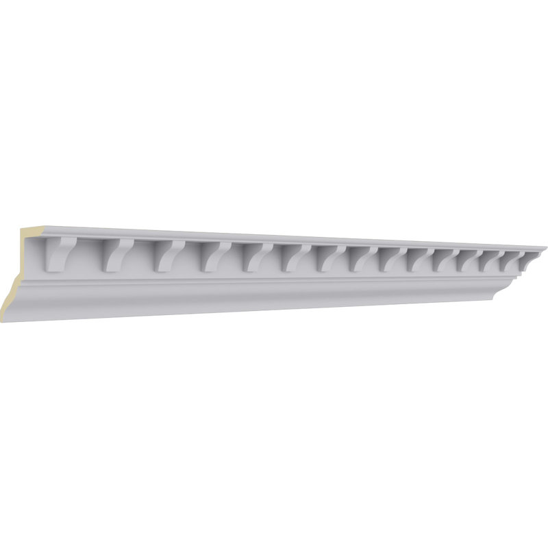 Primed Geometric Urethane Crown Moulding Sample, 12" Length