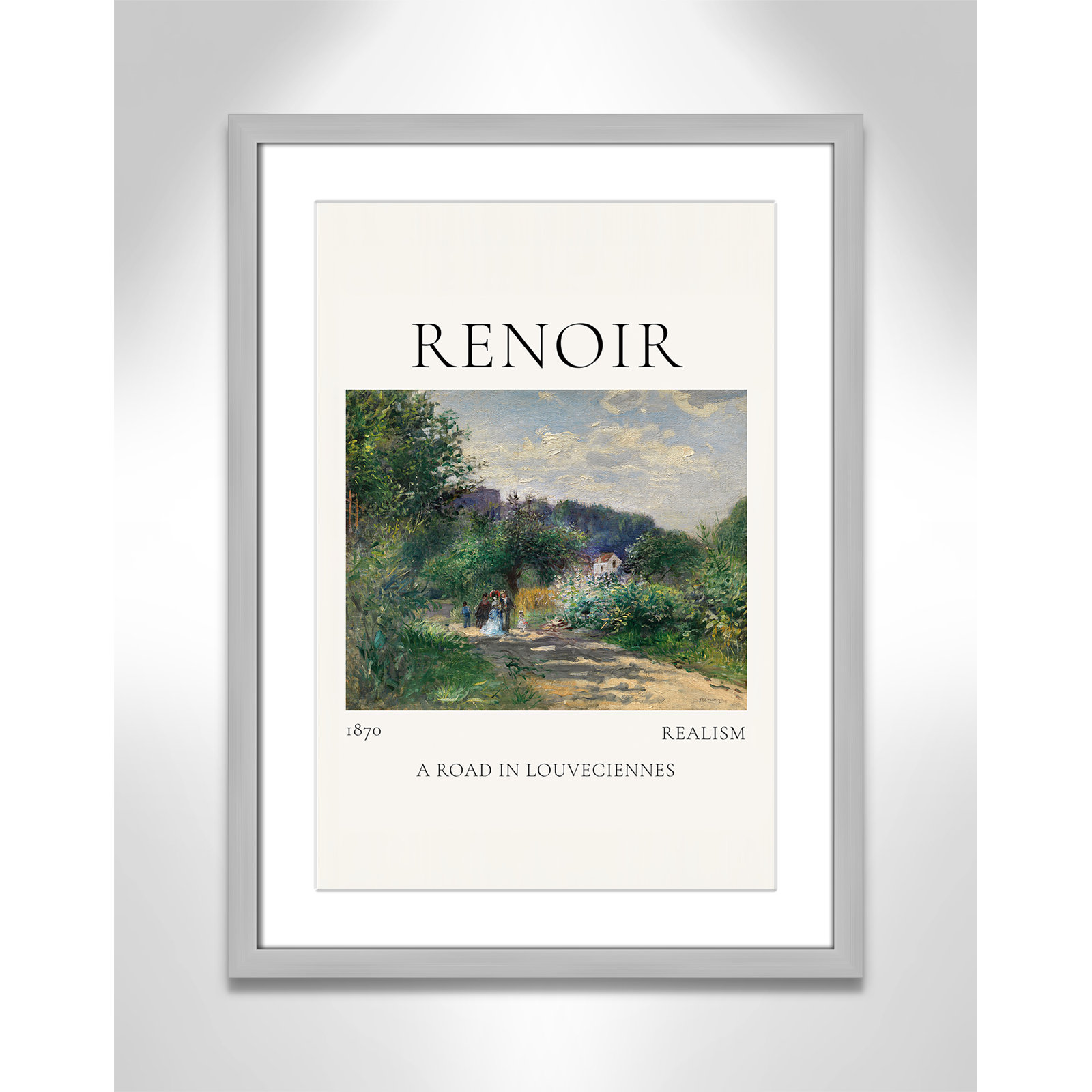 Rocchetto "A Road in Louveciennes" Print, Silver Single Picture Frame, Yes, 23" H x 17" W x 1.25" D
