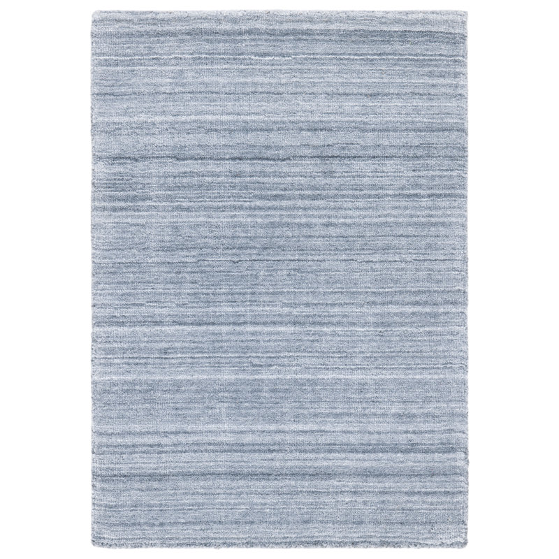 Arikara Hand Loomed Polyester and Cotton Solid Color Rug, Rectangle 9' x 12'