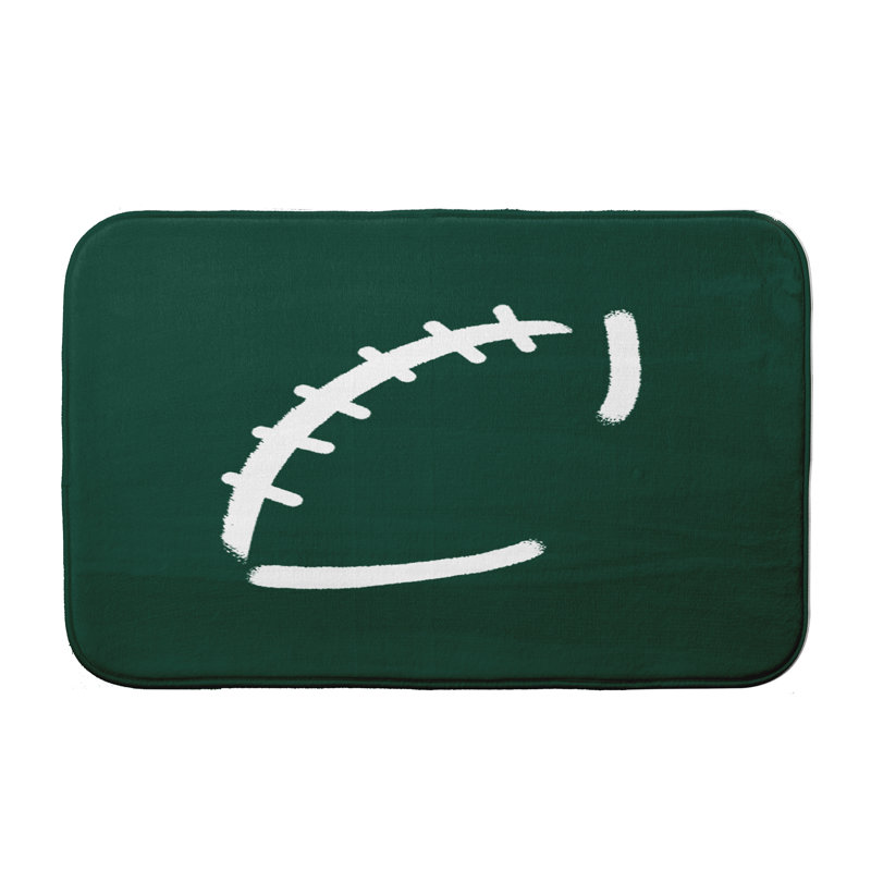 Tapis pour salle de bain Leiva football, l 24 po x L 36 po, Vert