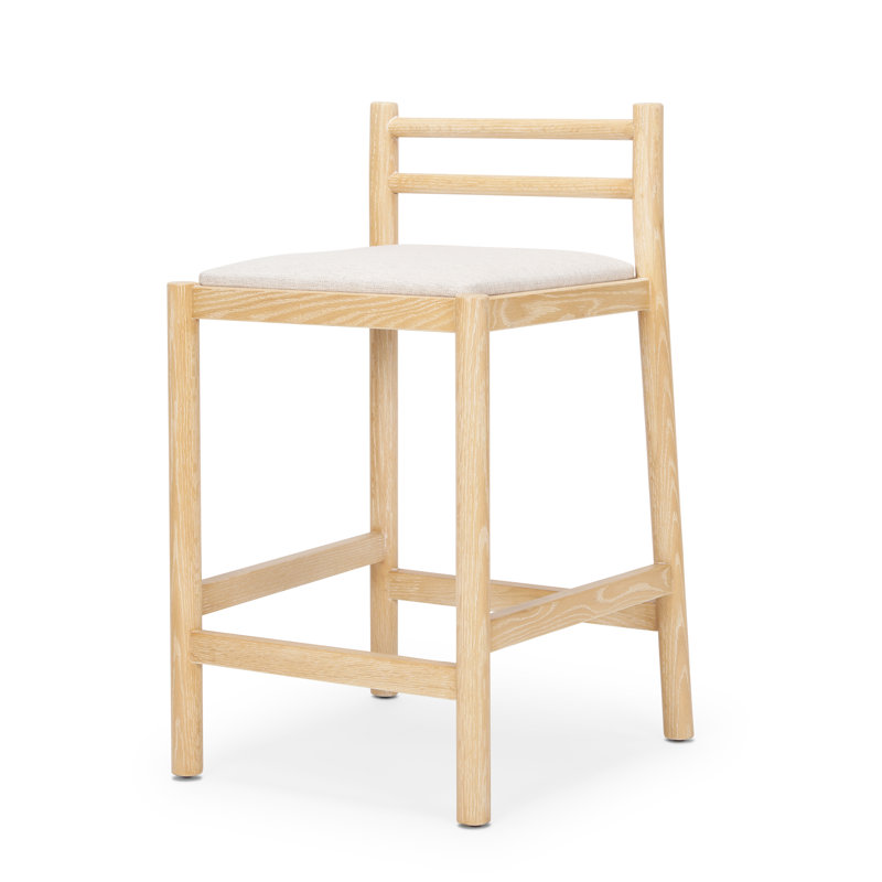 Tabouret Clemie, Siège beige / structure brun clair