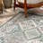 Shawna Tiled Southwestern Performance Blue Area Rug-391630443