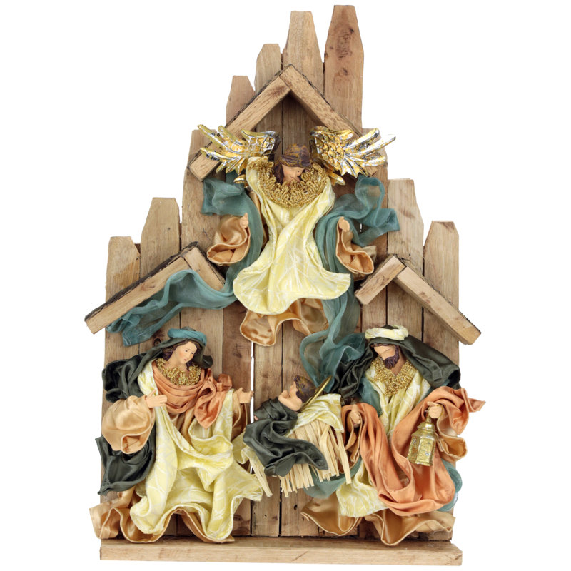 Holy Family With Angel - 17.5 Inches
