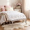 Banc de chambre rembourré 43 po avec pieds en bois