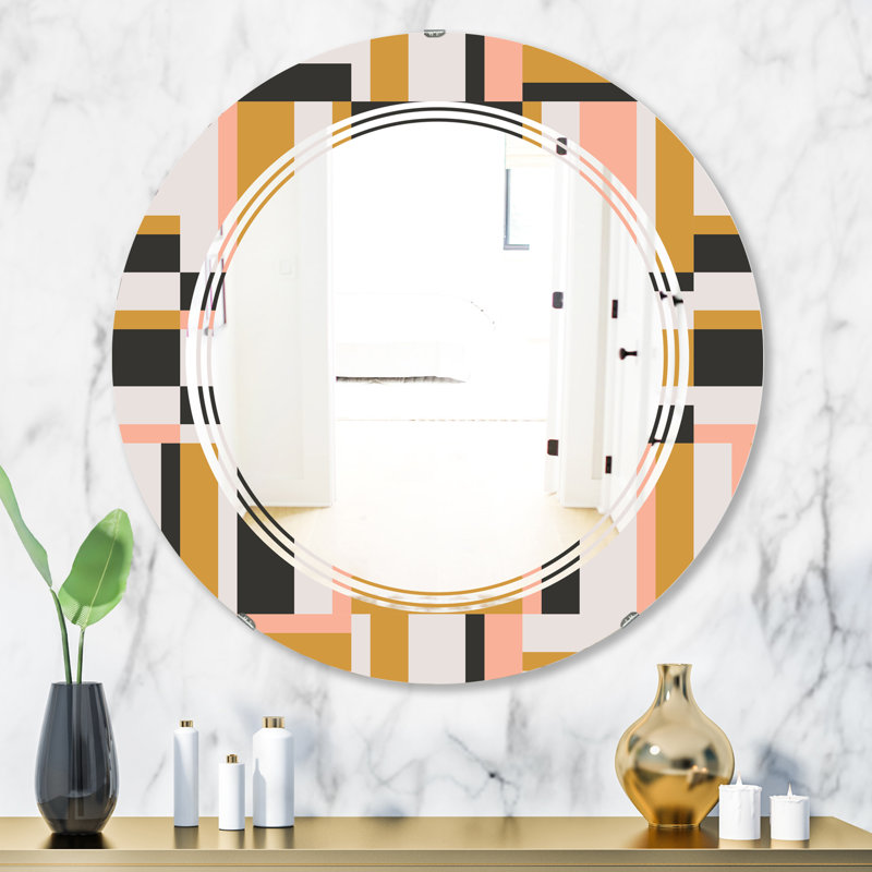 Miroir mural moderne à motif géométrique IX moderne triple C, H 23,6 po x l 23,6 po
