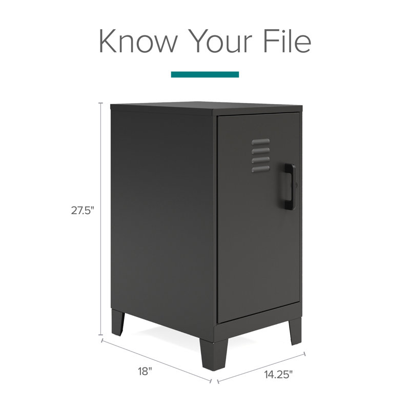 Black Metal 30.5" High Storage Locker Cabinet