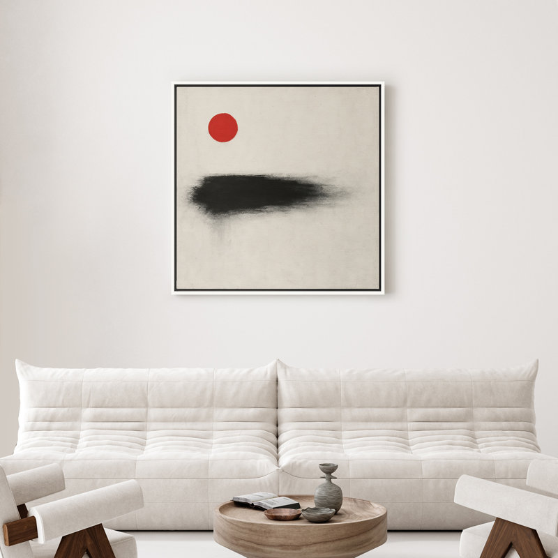Art mural encadré abstrait rétro antique classique pour chambre à coucher, H 24 po x l 24 po, Blanc