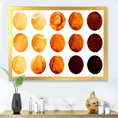 Neuf cercles dans des tons d'orange et de brun III - reproduction sur toile