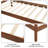 Walnut Wood Platform Bed With Headboard And Tenacious Slat Support For Twin Size Headboard, Color Steady Foundation
