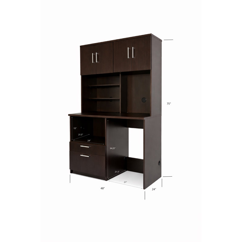 Armoire de rafraîchissement de bureau avec tablette pour micro-ondes et mini-ouverture de bureau