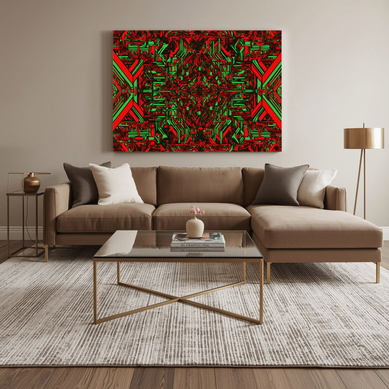 Art mural sur toile brun op art 12, H 20 po x l 24 po