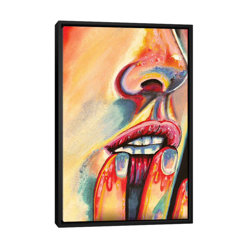 Neon Babe by Nettsch - Floater Frame Painting on Canvas