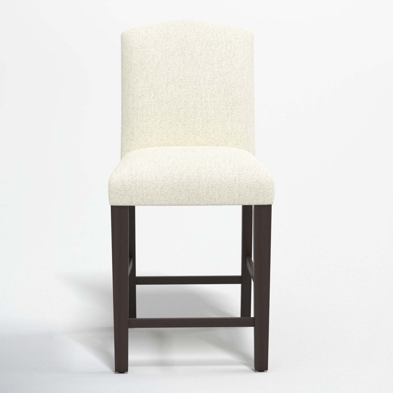 April Upholstered Stool, Bar Stool (31" Seat Height), Milsap Canvas Sustain® Tweed, Black Wood