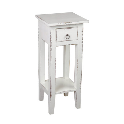 Aule Solid Wood End Table with Storage