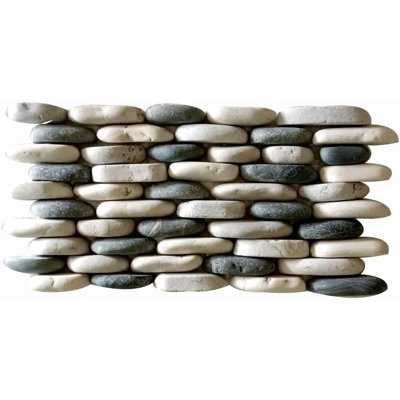 CNK Tile Mixed Shades Standing Pebble Tile - 6" X 12"