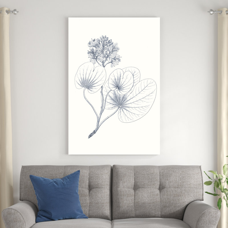 Indigo Botany Study IV, H 48 po x l 32 po