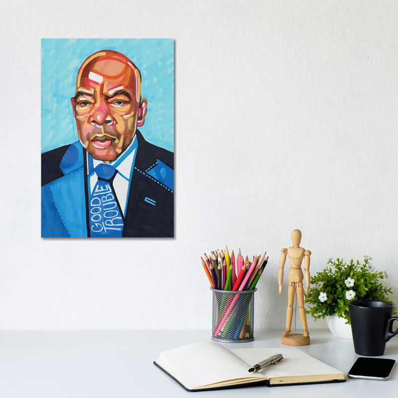 «John Lewis» par Domonique Brown, reproduction d'art sur toile tendue, H 12 po x l 8 po x P 0,75 po