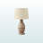 Leni Standard Resin Table Lamp in Beige and Linen Shade, 24.72'' H X 13.8'' W X 13.8'' D