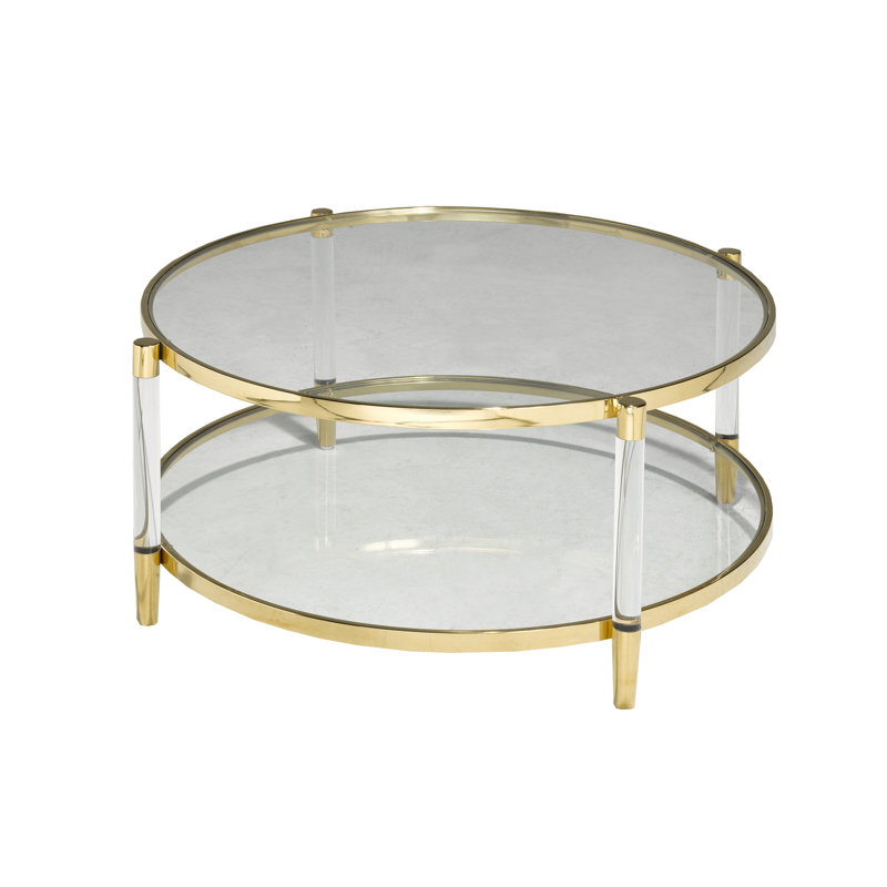 Table basse Emma, acrylique, Or
