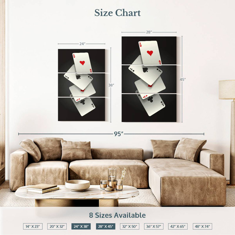 Senne Four Aces Cards, 45'' H X 28'' W