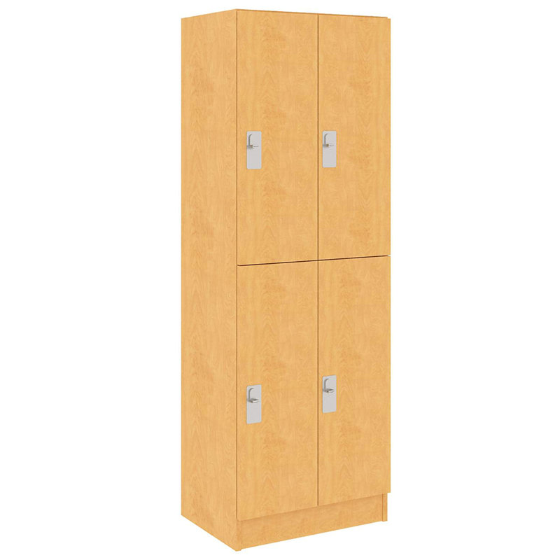 Armoire de salle de classe triple à six compartiments avec porte, Tex clair, 4, 72" H x 24" W x 17" D