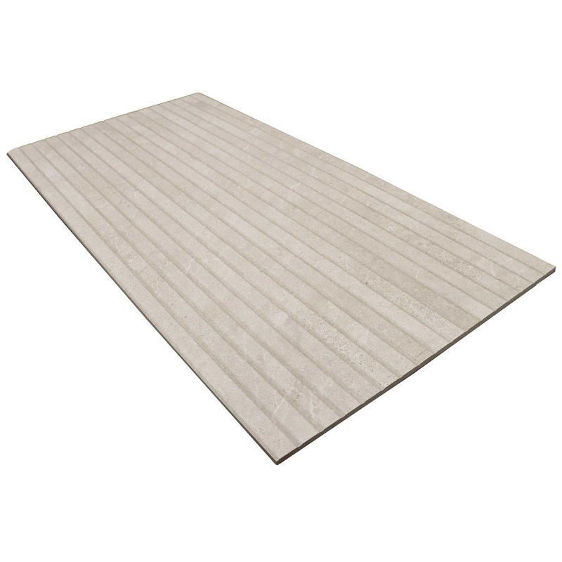 Lune 24x48 Fluted Matte Porcelain Tile, Beige