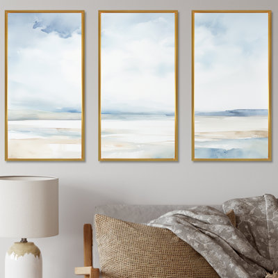 Minimalisme, ciel nuageux paysage II - ensemble d'art mural sur toile ciel