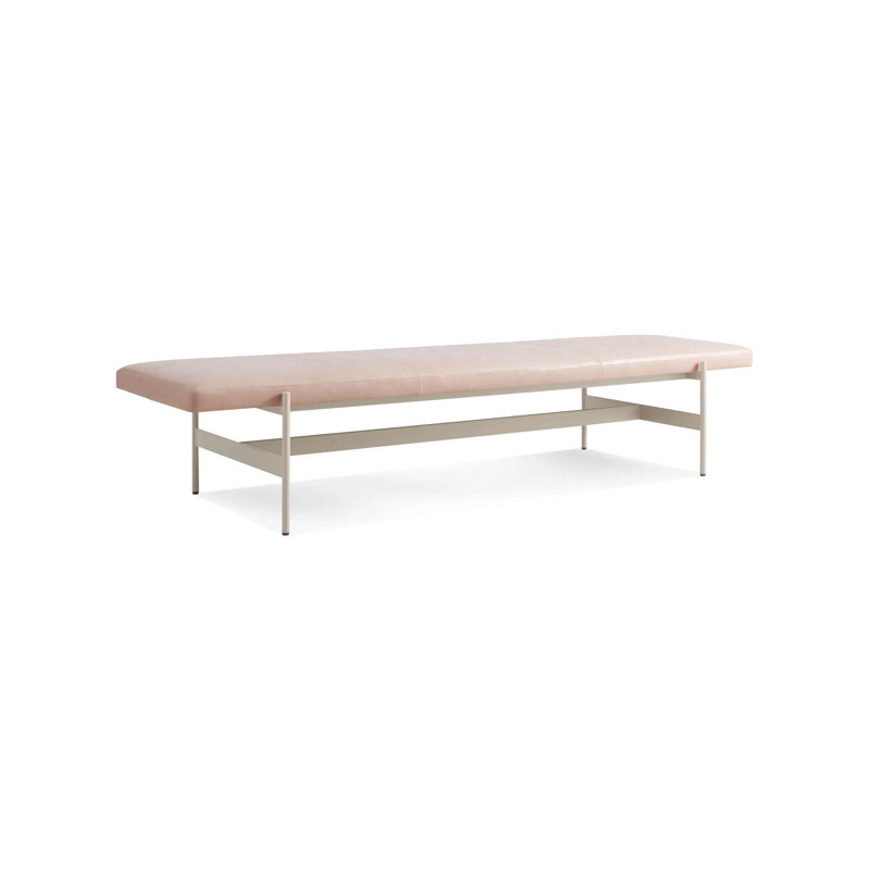 Daybench Leather Dining Bench, Blush, Putty, 14" H x 75" W x 24" D