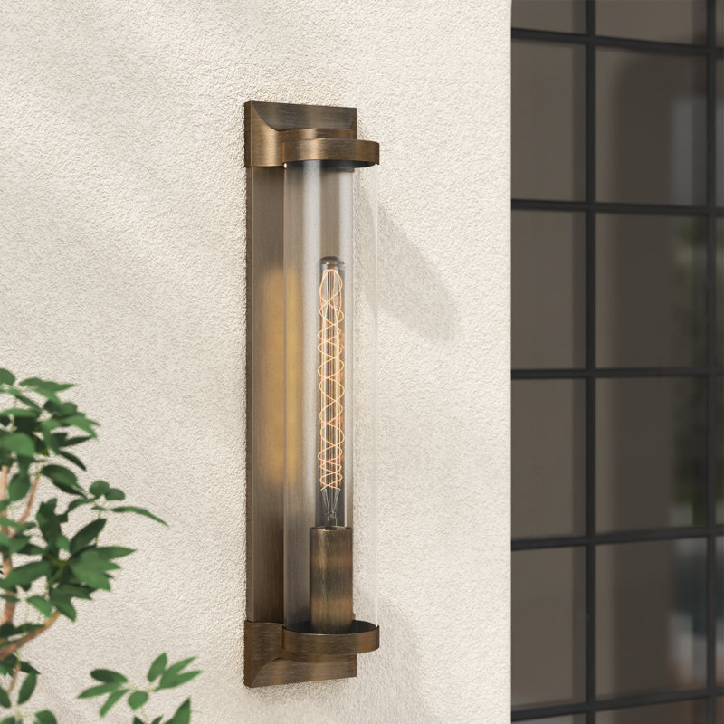 Jill Aluminium Wall Light, Burnished Bronze, 22" H x 4.5" W x 4.5" D