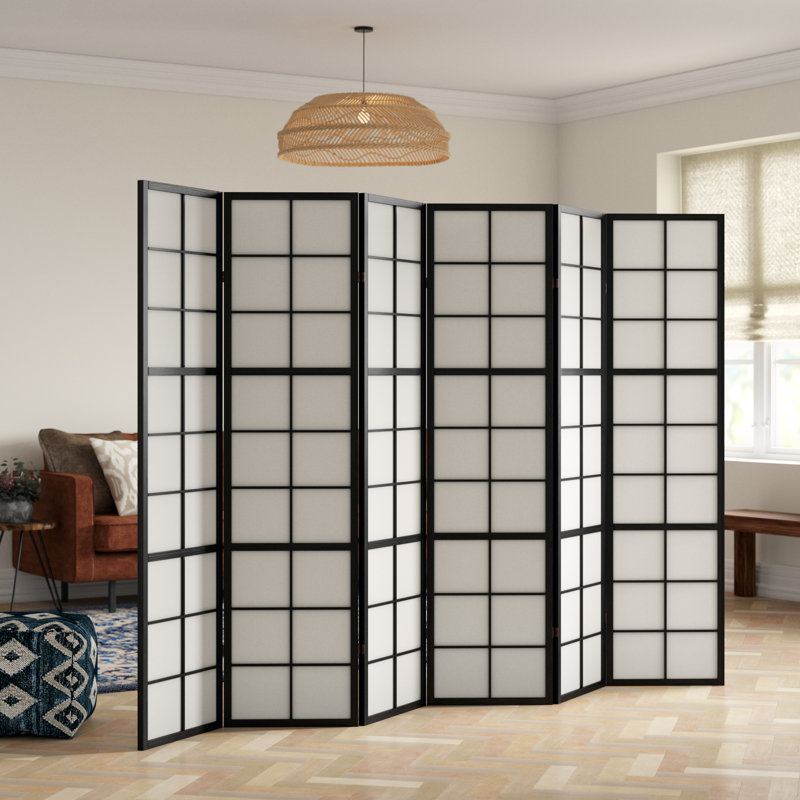 Bastian Room Divider, Black, 6 Panels