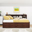 Full Wood Captain Bed with Storage Shelves, 4 Drawers and 2 Cabinets