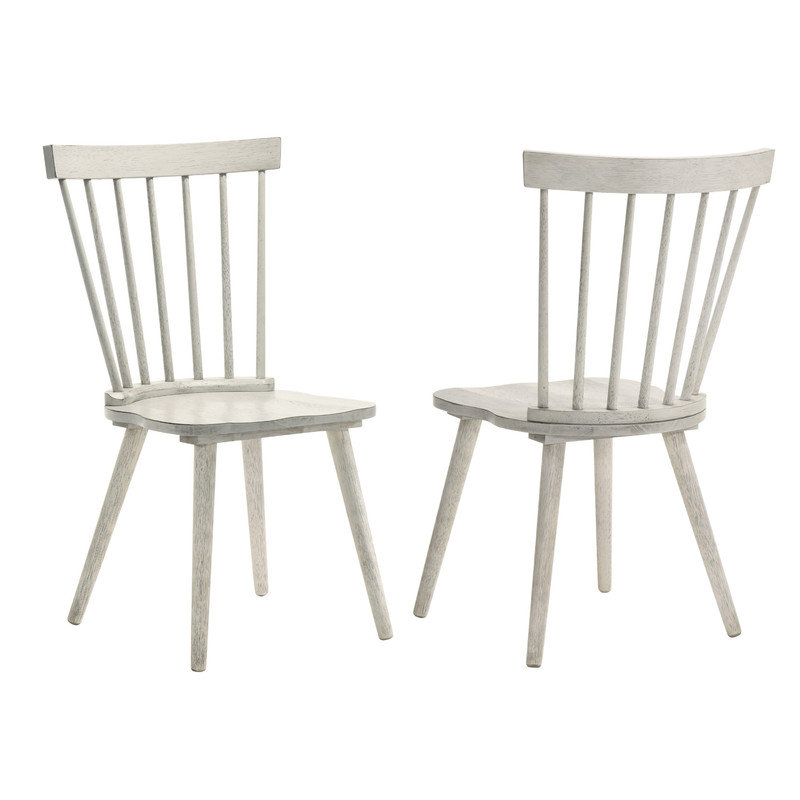 Ensemble 2 pièces de chaises de salle à manger en bois massif - Conception de ferme rustique avec assemblage facile, Blanc