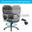 Black Big And Tall Leather Office Chair Adjustable High Back Task Chair With High Back/Footrest/Lumbar Cushion/Adjustable Height