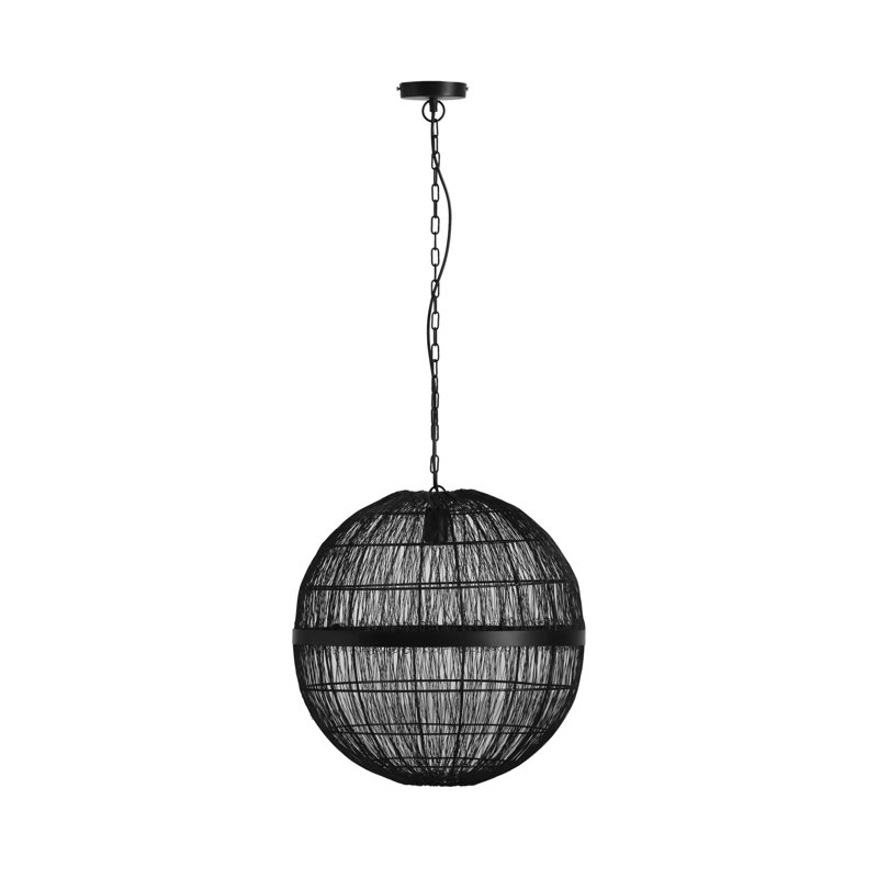 Qulin Single Pendant Light, 1 Light, 120cm x 30cm x 30cm, Black