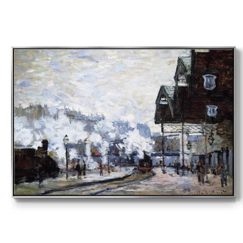 Saint encadré sur toile, Toile tendue avec cadre argenté, H 27 po x l 41 po x P 2 po