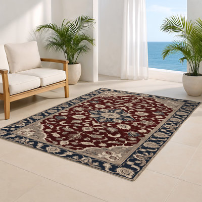Tapis d'intérieur et d'extérieur noir Persian