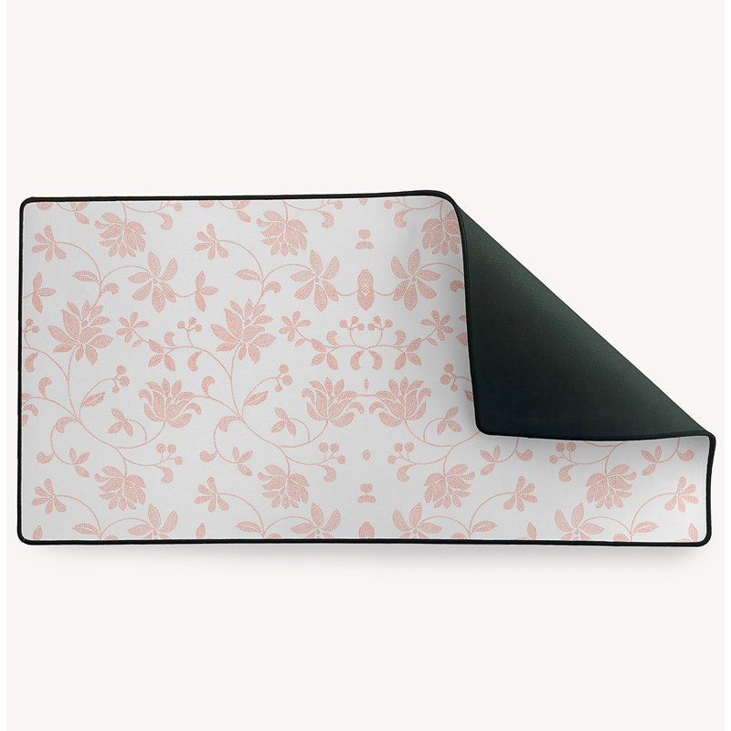 Grand sous-main à motif floral Lanny, Rosé