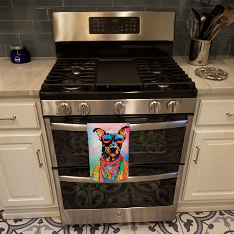Serviette de cuisine Doberman Pinscher Hippie Dawg