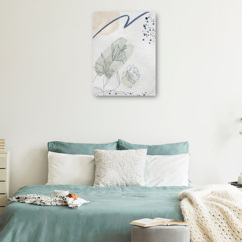 Organic Gardening Abstract Floral Canvas Art Print in Neutral Tones