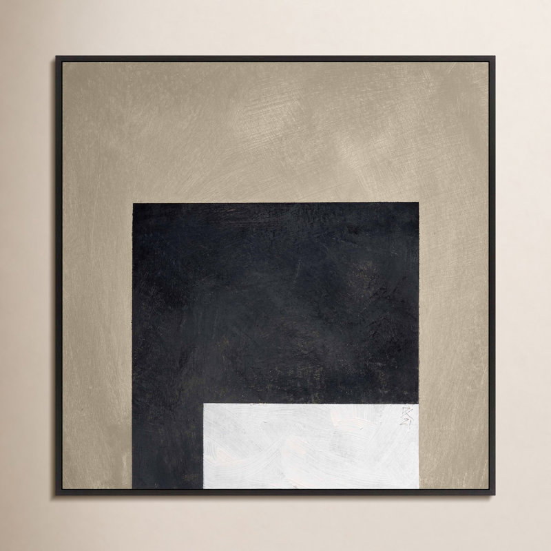 Infinite Black Print by Robert Kamnatnik, 36" H x 36" W x 1.38" D, Black Framed Canvas
