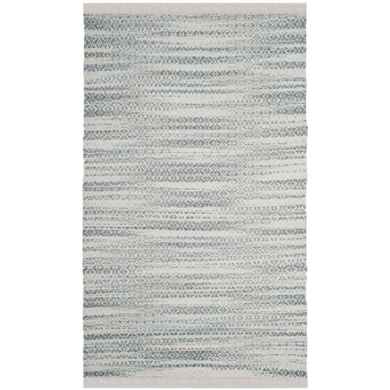 Waimes Flat Weave Cotton Geometric Rug, Rectangle 5' x 8'