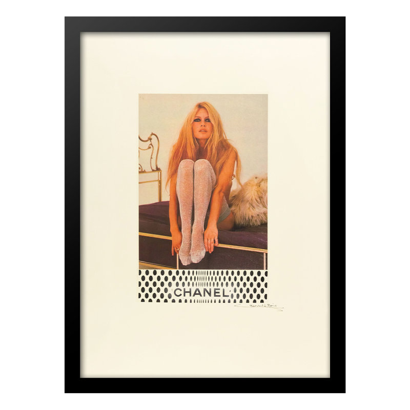 Brigitte Bardot, reproduction de mode rétro encadrée