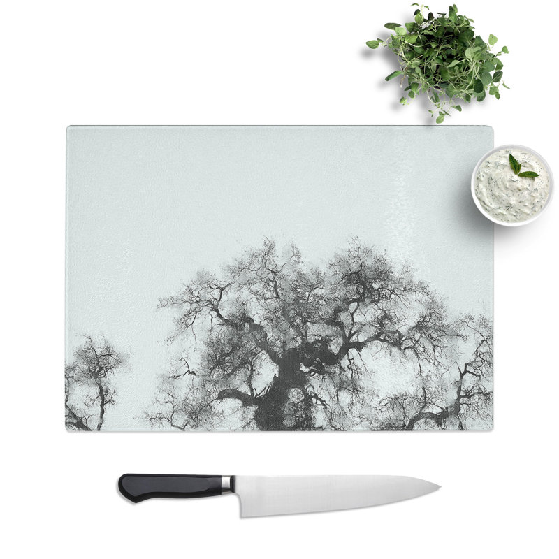 Tempered Glass Old Oak Tree Chopping Board, 20 cm x 28.5 cm