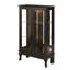 Armoire avec portes en verre trempé, vitrine éclairée avec panneau arrière en miroir et tablettes réglables parfaites pour la maison ou le bureau (ampoule incluse)
