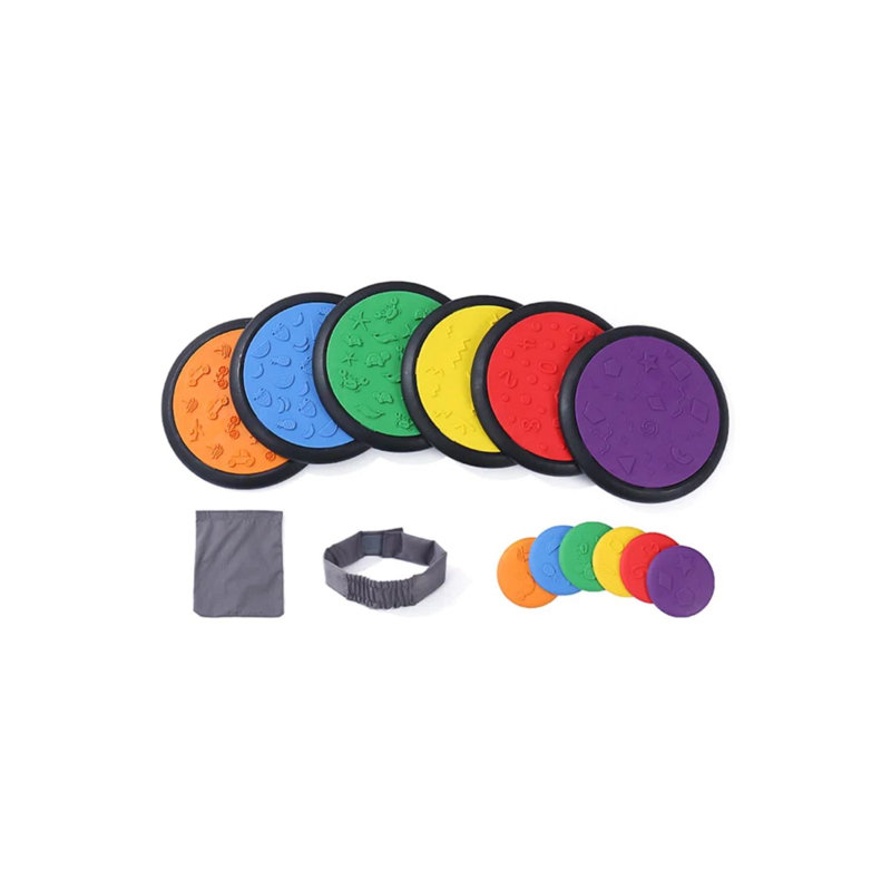 KORE Design Sensory Game Tiles – Set of 12 in Assorted Colors, Includes 6 Large and 6 Small Tiles for Interactive Play
