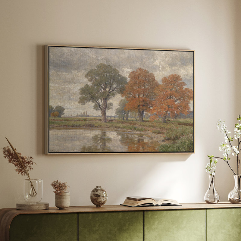 Paysage rétro - DCLII, H 13 po x l 19 po x P 1,5 po, Wrapped Canvas, Gris