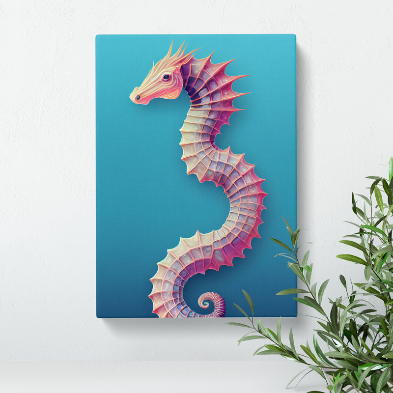 XC1022-3701X Profile Of A Seahorse No.3 - Wrapped Canvas Print, 50cm H x 35cm W x 3cm D