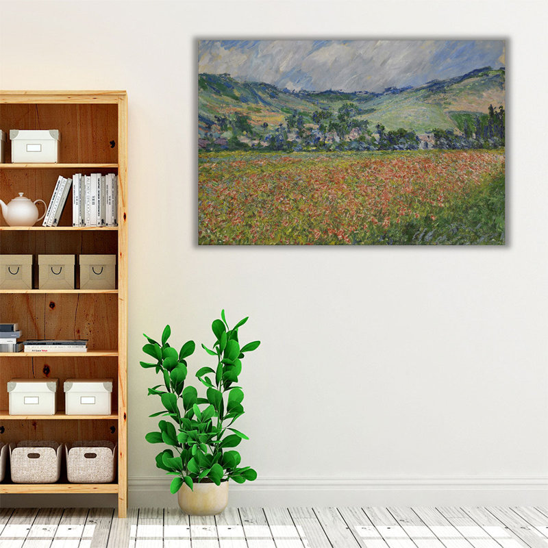 «Poppy Field Around Giverny», reproduction d'art sur toile, H 12 po x l 18 po
