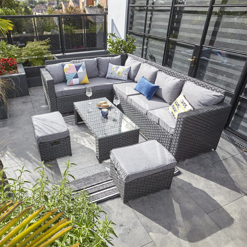 Manan Garden Corner Sofa with Cushions