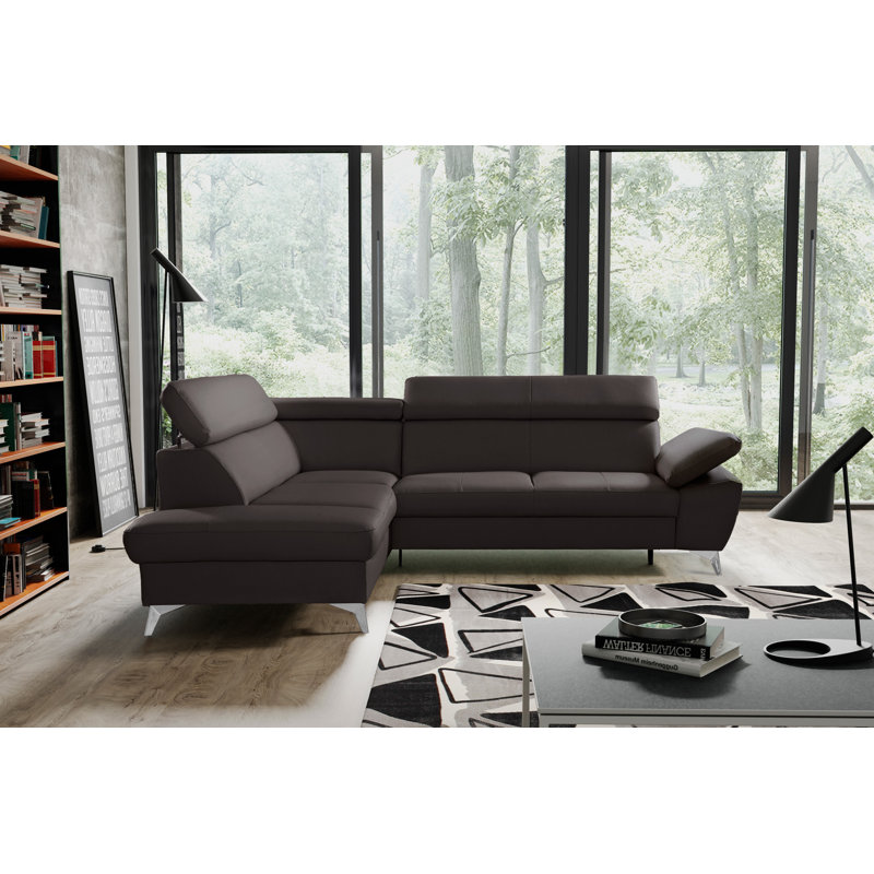 Ashianna 4 Seater Sofa Bed, Dark Brown, Left Hand Facing